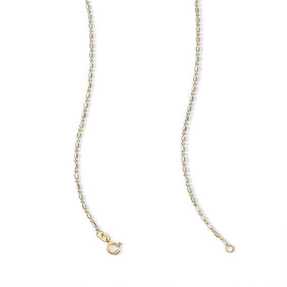 10K Solid Gold Diamond-Cut Bead Chain - 18"