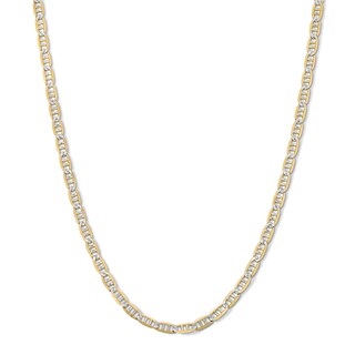 10K Solid Gold Pavé Mariner Chain - 20"