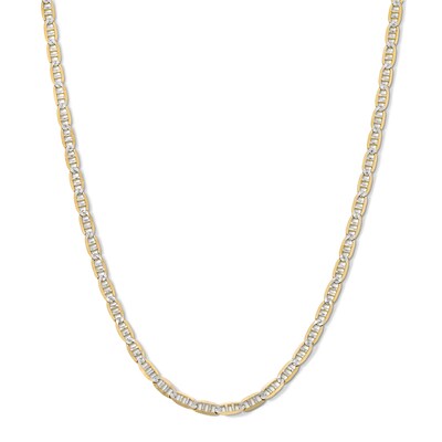 10K Solid Gold Pavé Mariner Chain - 20"