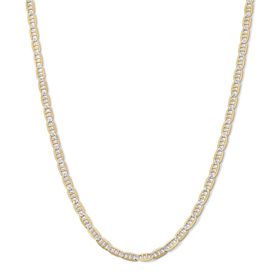 10K Solid Gold Pavé Mariner Chain - 20"