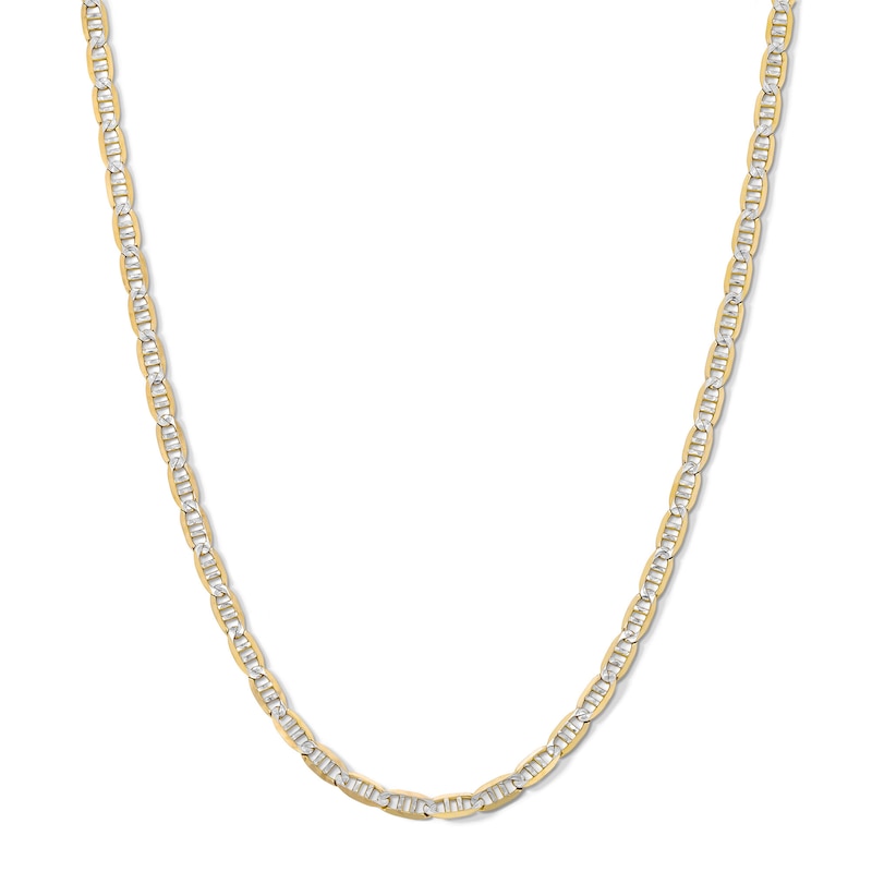 10K Solid Gold Pavé Mariner Chain - 20"