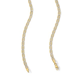 10K Solid Gold Pavé Mariner Chain - 20"