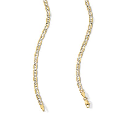 10K Solid Gold Pavé Mariner Chain - 20"