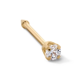 14K Solid Gold CZ 2mm Piercing Stud