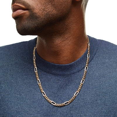 14K Gold Plated 1 CT. T.W. Diamond Curb Link Paperclip Chain - 22"