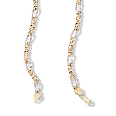 14K Gold Plated 1 CT. T.W. Diamond Curb Link Paperclip Chain - 22"