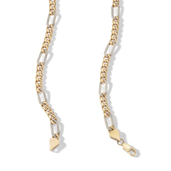 14K Gold Plated 1 CT. T.W. Diamond Curb Link Paperclip Chain - 22"