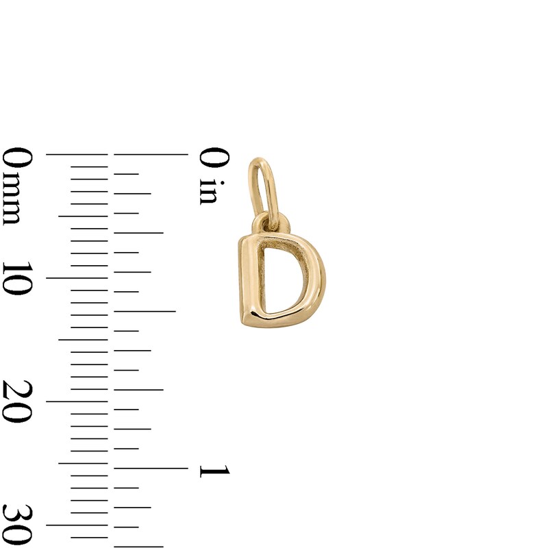 10K Hollow Gold D Initial Necklace Charm