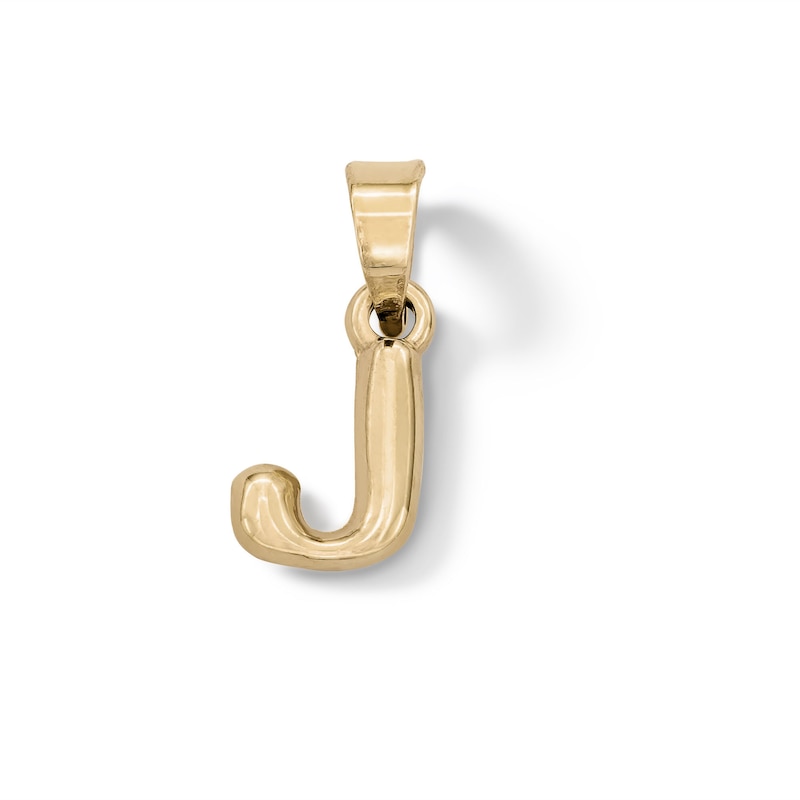 Main Image 1 of 10K Hollow Gold J Initial Necklace Charm
