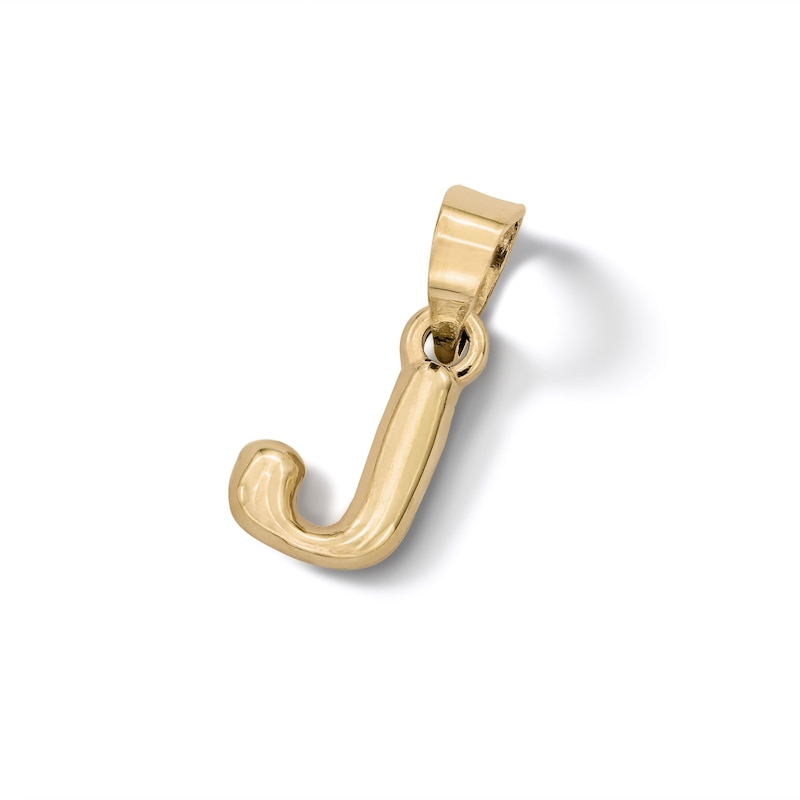 Main Image 3 of 10K Hollow Gold J Initial Necklace Charm