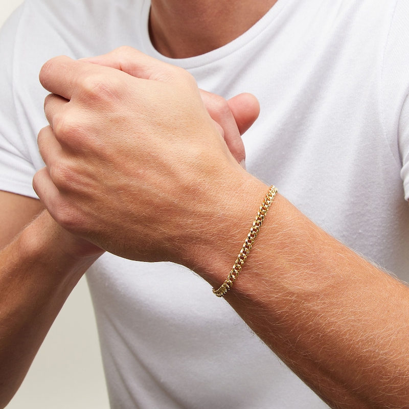 Main Image 2 of 10K Hollow Gold Bonded Cuban Chain Bracelet - 8.5"