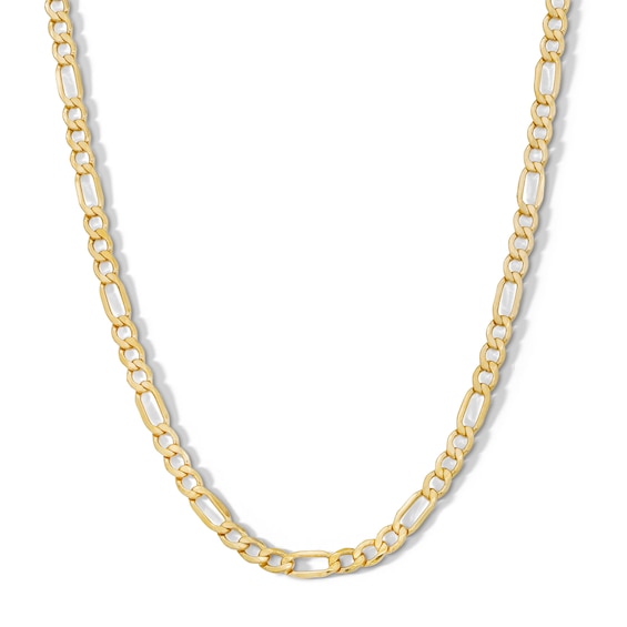 10K Hollow Gold Bonded Figaro Chain - 24"