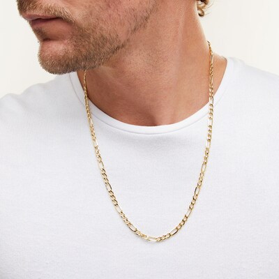 10K Hollow Gold Bonded Figaro Chain - 24"