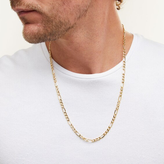 10K Hollow Gold Bonded Figaro Chain - 24"