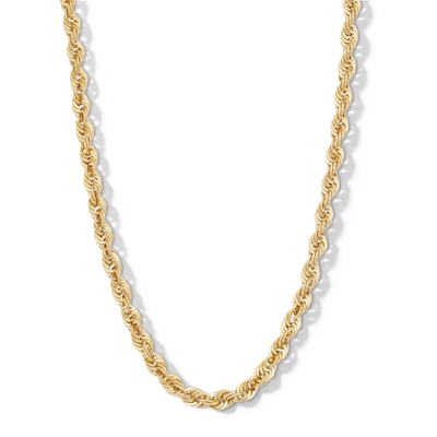 10K Hollow Gold Bonded Diamond-Cut Rope Chain - 22"