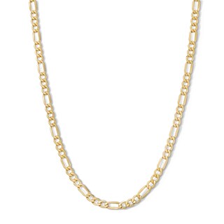 14K Solid Gold Bonded Figaro Chain - 20"
