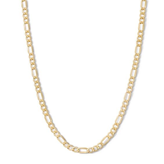 14K Solid Gold Bonded Figaro Chain - 20"
