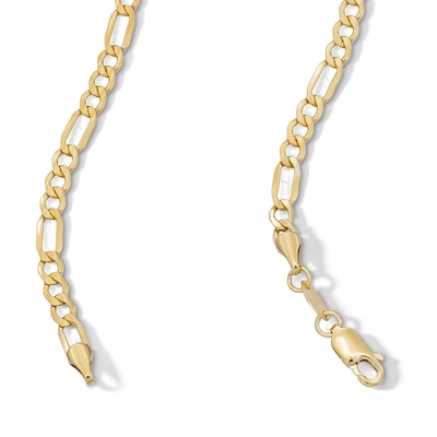 14K Solid Gold Bonded Figaro Chain - 20"