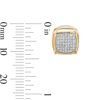 14K Gold Plated 1/10 CT. T.W. Diamond Large Pavé Studs