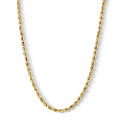 10K Hollow Gold Bonded Rope Chain - 22"