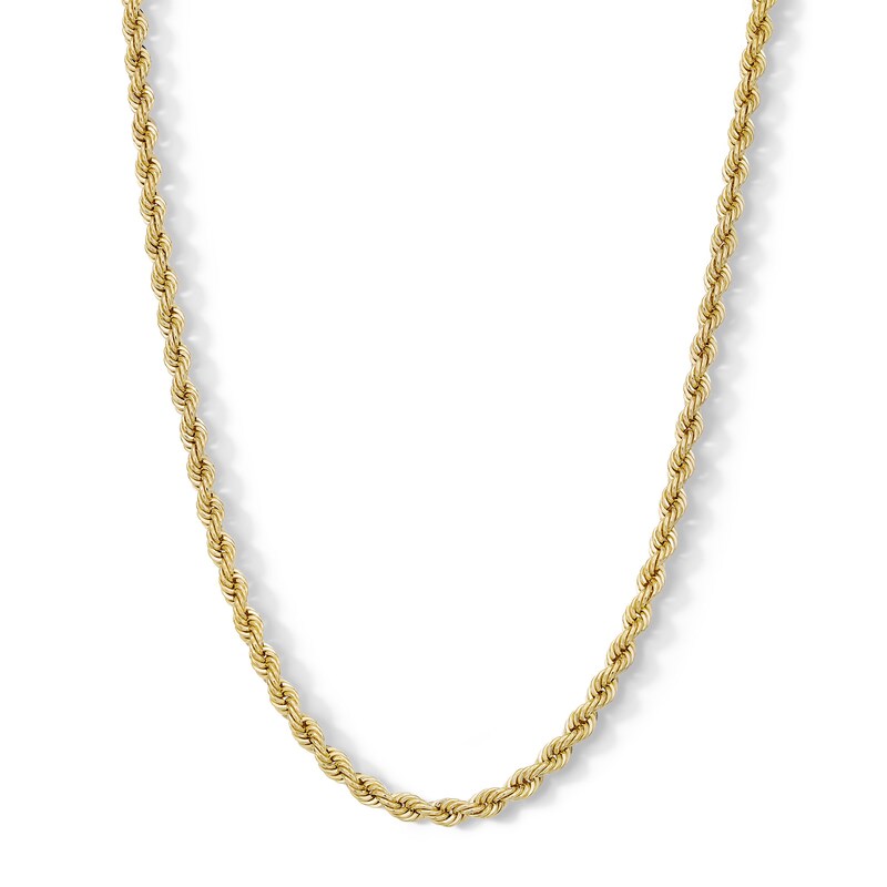 10K Hollow Gold Bonded Rope Chain - 22"