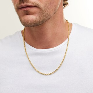 10K Hollow Gold Bonded Rope Chain - 22"