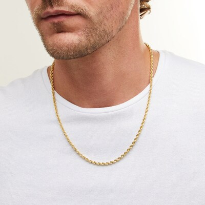 10K Hollow Gold Bonded Rope Chain - 22"