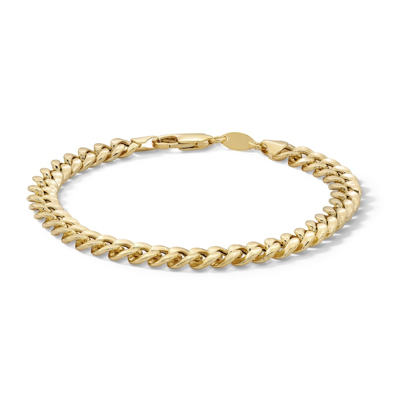 Main Image 1 of 10K Hollow Gold Bonded Cuban Chain Bracelet - 8.5"