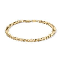 10K Hollow Gold Bonded Cuban Chain Bracelet - 8.5"