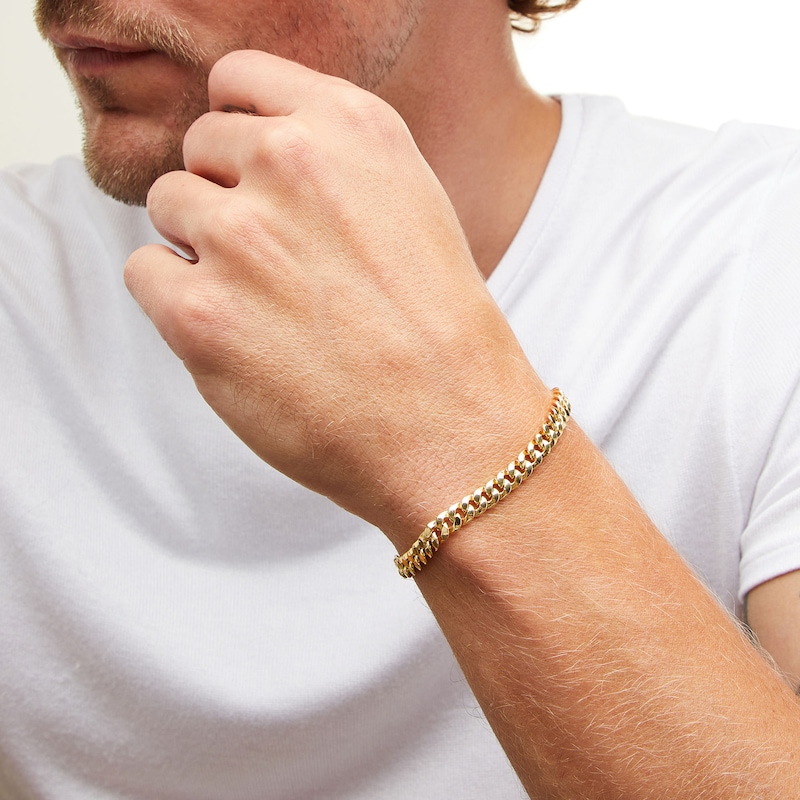 Main Image 2 of 10K Hollow Gold Bonded Cuban Chain Bracelet - 8.5"