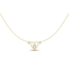 Thumbnail Image 2 of 14K Gold Plated 1/6 CT. T.W. Lab-Grown Diamond Three Stone Heart Pendant Necklace - 18"