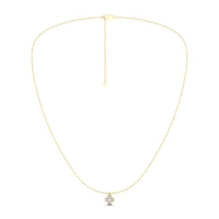14K Gold Plated 1/15 CT.T.W. Lab-Grown Diamond Clover Pendant - 16" + 2"