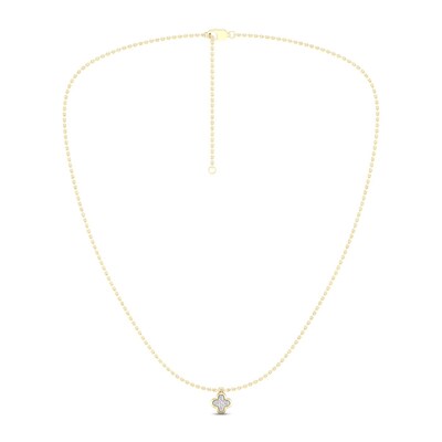 14K Gold Plated 1/15 CT.T.W. Lab-Grown Diamond Clover Pendant - 16" + 2"