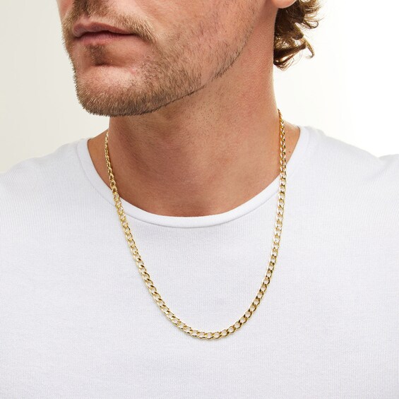 10K Hollow Gold Bonded Curb Chain - 22"