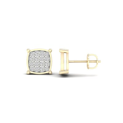14K Gold Plated 1/2 CT. T. Lab-Grown Diamond Square Center Studs