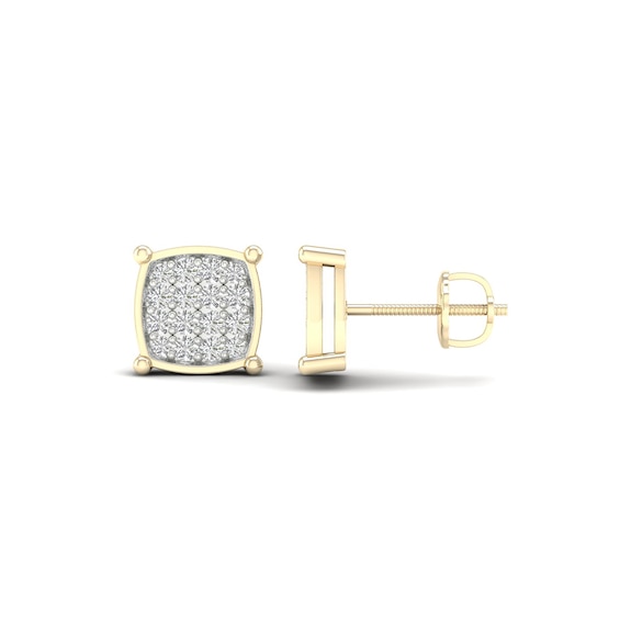 14K Gold Plated 1/2 CT. T. Lab-Grown Diamond Square Center Studs