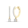 Thumbnail Image 3 of ​​​​​​​14K Gold Plated 1/4 CT. TW. Lab-Grown Diamond Round Dangle Huggie Hoops