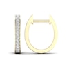 Thumbnail Image 1 of 14K Gold Plated 1/6 CT. T.W. Lab-Grown Diamond Single Row Huggie Hoops