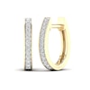 Thumbnail Image 2 of 14K Gold Plated 1/6 CT. T.W. Lab-Grown Diamond Single Row Huggie Hoops