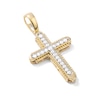 10K Solid Gold 1/2 CT. TW. Lab-Grown Diamond Small Framed Cross Necklace Charm