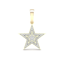 10K Solid Gold 1/4 CT. T.W. Lab-Created Diamond Large Star Necklace Charm