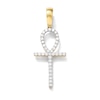 Thumbnail Image 1 of 10K Solid Gold 1/2 CT. TW. Lab-Grown Diamond Small Ankh Necklace Charm