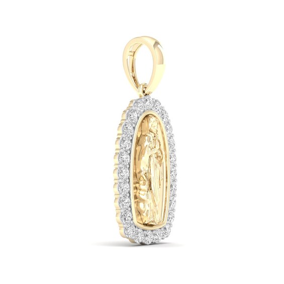 10K Solid Gold 5/8 CT. T.W. Lab-Grown Diamond Our Lady of Guadalupe Necklace Charm