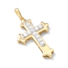 Thumbnail Image 2 of 10K Solid Gold 1/4 CT. TW. Lab-Grown Diamond Flared Edge Cross Necklace Charm