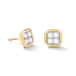 10K Solid Gold 1/3 CT. TW. Lab-Created Diamond Small Four Stone Studs