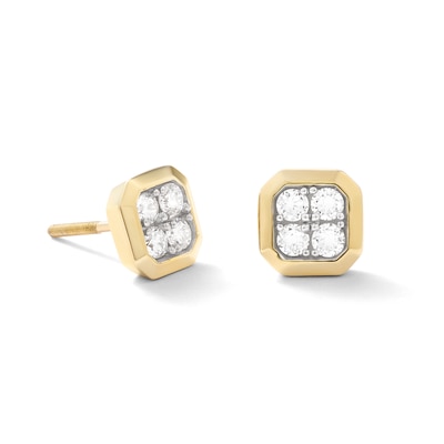 10K Solid Gold 1/3 CT. TW. Lab-Grown Diamond Small Four Stone Studs
