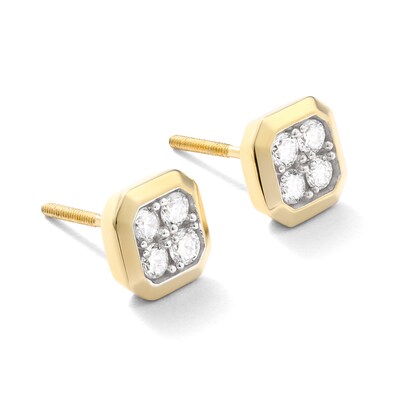 10K Solid Gold 1/3 CT. TW. Lab-Grown Diamond Small Four Stone Studs