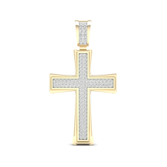 ​​​​​​​14K Gold Plated 1 CT. TW. Lab-Created Diamond Large Cross Necklace Charm