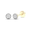 Thumbnail Image 2 of 10K Solid Gold 1/10 CT. T.W. Lab-Grown Diamond Beaded Frame Studs