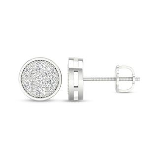 Sterling Silver 1/2 CT. T.W. Lab-Grown Multi-Diamond Round Studs